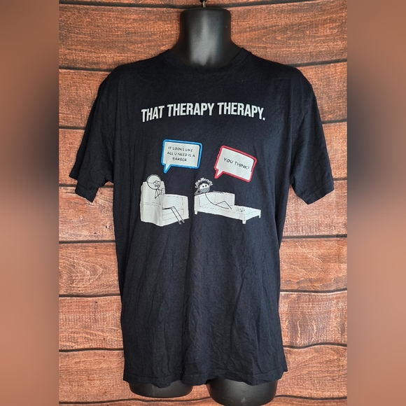 Barber Therapy Screen Tee 2021 "That Therapy Therapy" Size XL Black AV1733 - Picture 1 of 11
